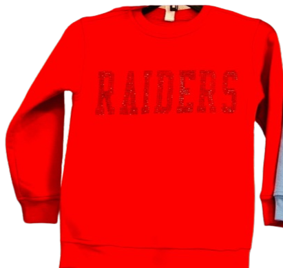 Red Teen Raiders Sequin Sweatshirt