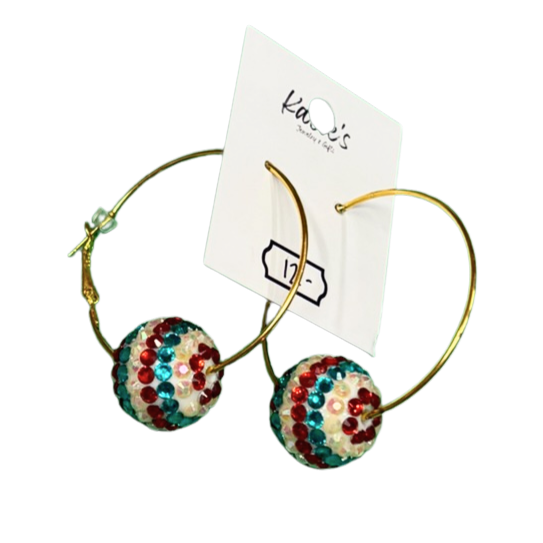Sparkle Ball Hoops Earrings