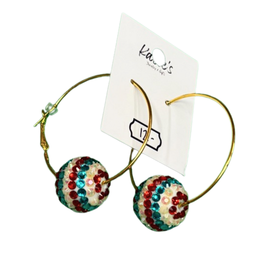 Sparkle Ball Hoops Earrings