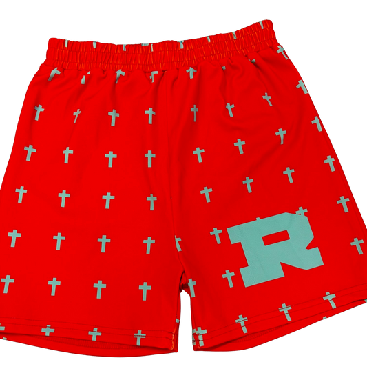 Red Youth Cross Shorts