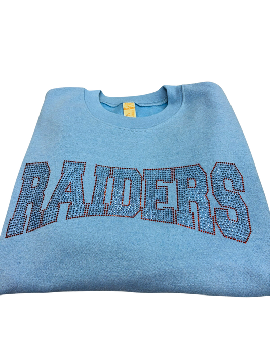 Blue Sequin Crew Neck Sweatshirt