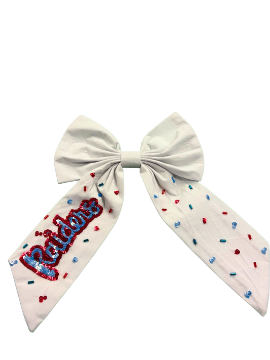 Girls' Sequin Clip Bow