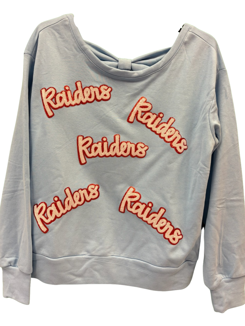 Ladies Blue Sequin Raiders Sweatshirt