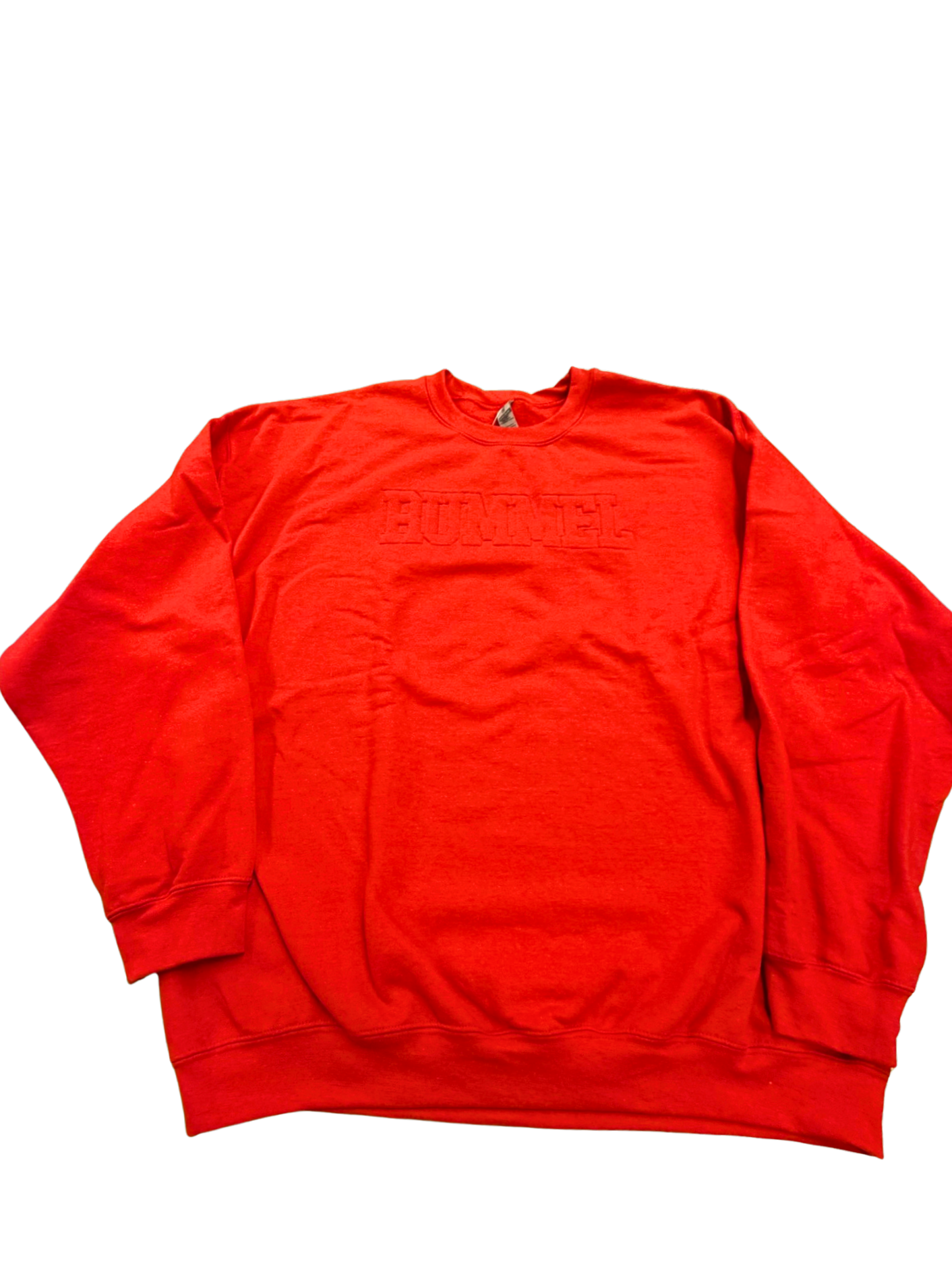 Ladies Red Embroidered Crewneck Sweatshirt
