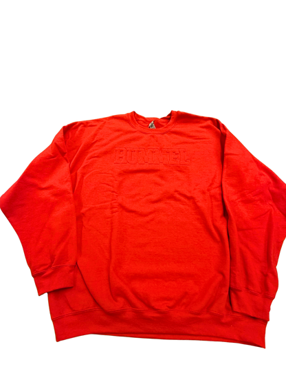 Ladies Red Embroidered Crewneck Sweatshirt