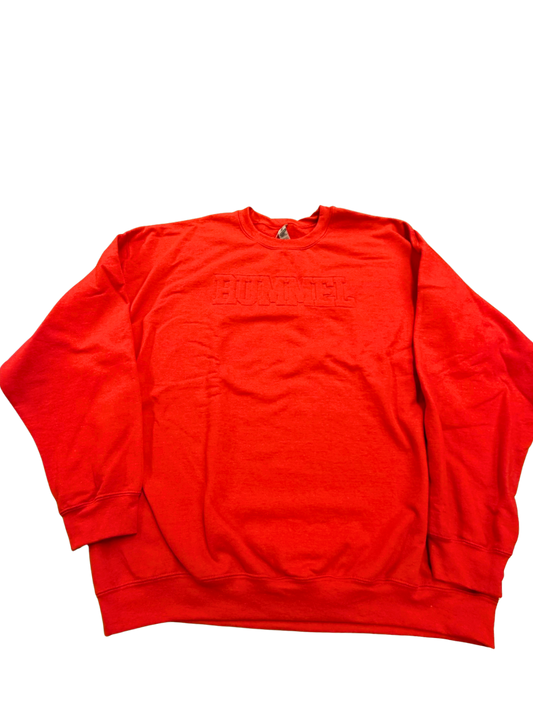 Ladies Red Embroidered Crewneck Sweatshirt