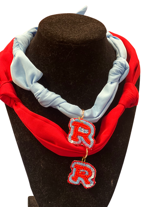 Ladies "R" scarf necklace