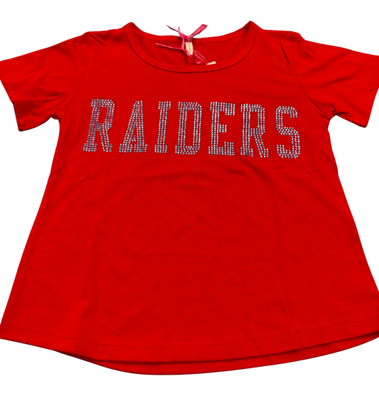 Red Teen Raiders Sequin Tee