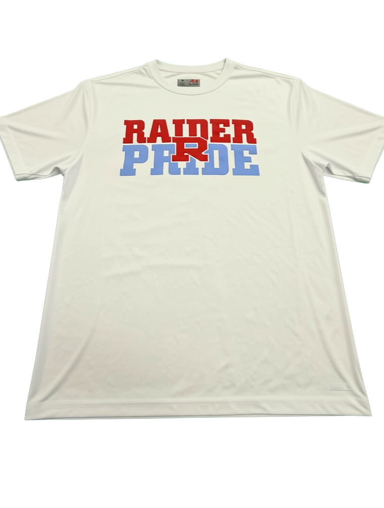 Adult White Raider Pride Dri Fit Tee