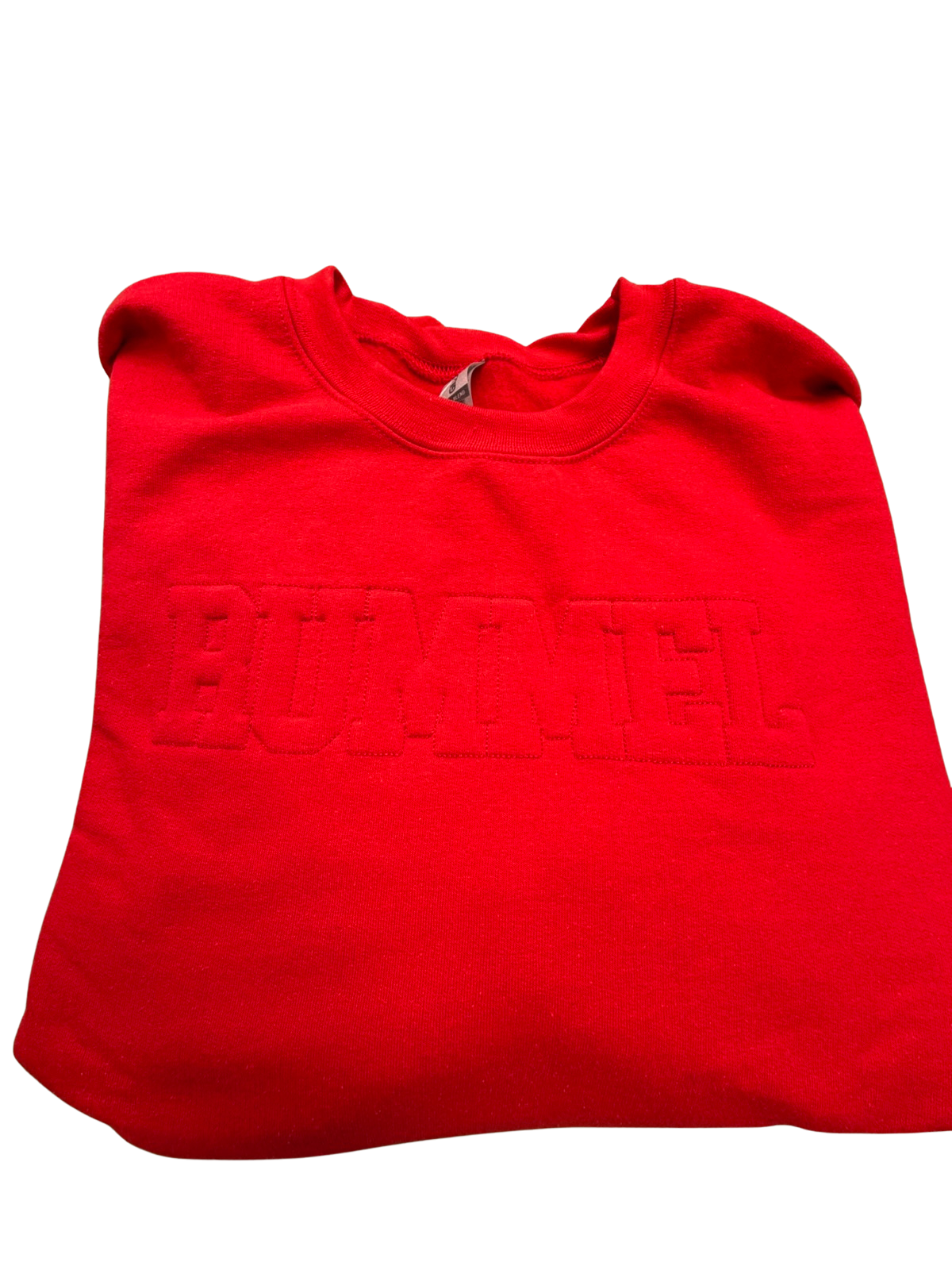 Ladies Red Embroidered Crewneck Sweatshirt