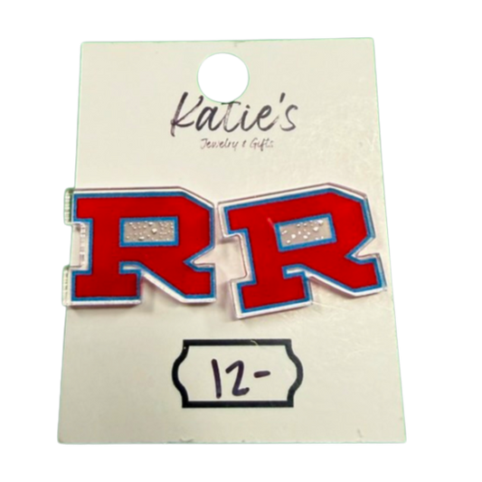 "R" Stud Earrings
